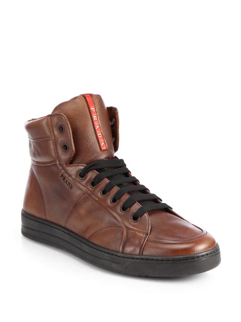 prada brown leather driver sneaker|prada black platform sneakers.